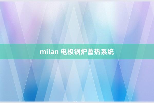 milan 电极锅炉蓄热系统