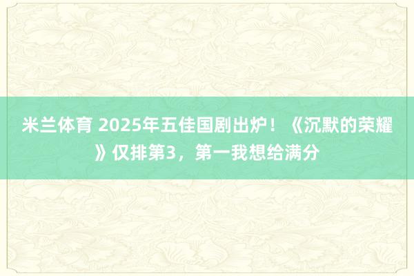 米兰体育 2025年五佳国剧出炉！《沉默的荣耀》仅排第3，第一我想给满分