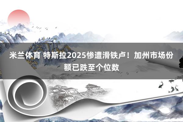 米兰体育 特斯拉2025惨遭滑铁卢！加州市场份额已跌至个位数