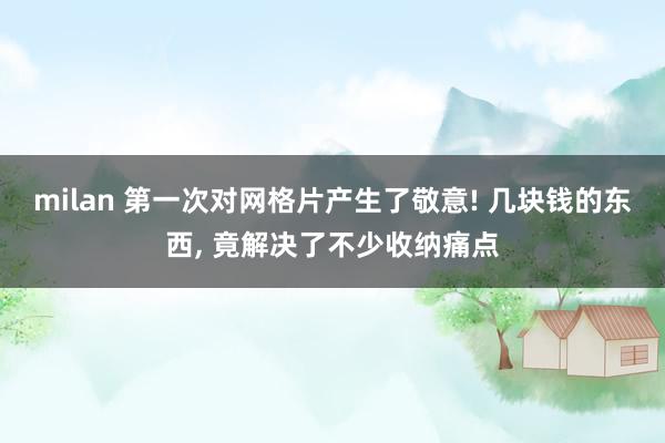 milan 第一次对网格片产生了敬意! 几块钱的东西， 竟解决了不少收纳痛点