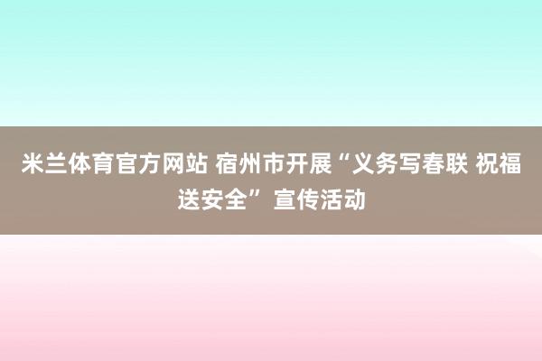 米兰体育官方网站 宿州市开展“义务写春联 祝福送安全” 宣传活动