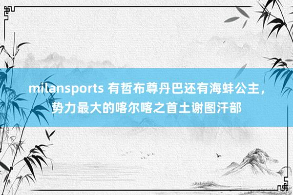 milansports 有哲布尊丹巴还有海蚌公主，势力最大的喀尔喀之首土谢图汗部